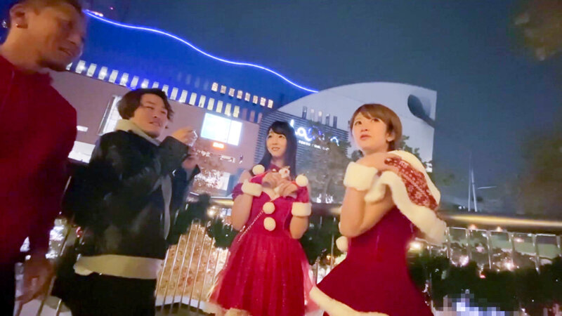 街行くエロカワサンタをナンパGETしてハメまくった結果 盛大な熱〜いホワイトザーメンぶっかけちゃいましたw